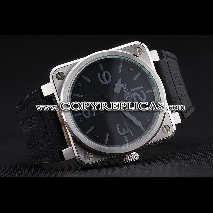 Bell Ross BR 01-92 Black Dial Silver Case Black Leather Strap BR5608: Image 3