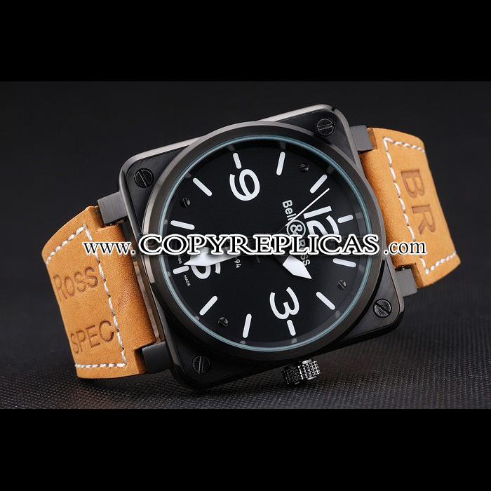 Bell Ross BR 01-94 Black Dial Black Case Brown Leather Strap BR5610: Image 3