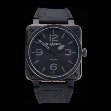 Bell Ross BR 01-92 Black Dial Black Case Black Leather Strap BR5596