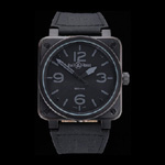 Bell Ross BR 01-92 Black Dial Black Case Black Leather Strap BR5596