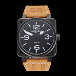 Bell Ross BR 01-94 Black Dial Black Case Brown Leather Strap BR5610