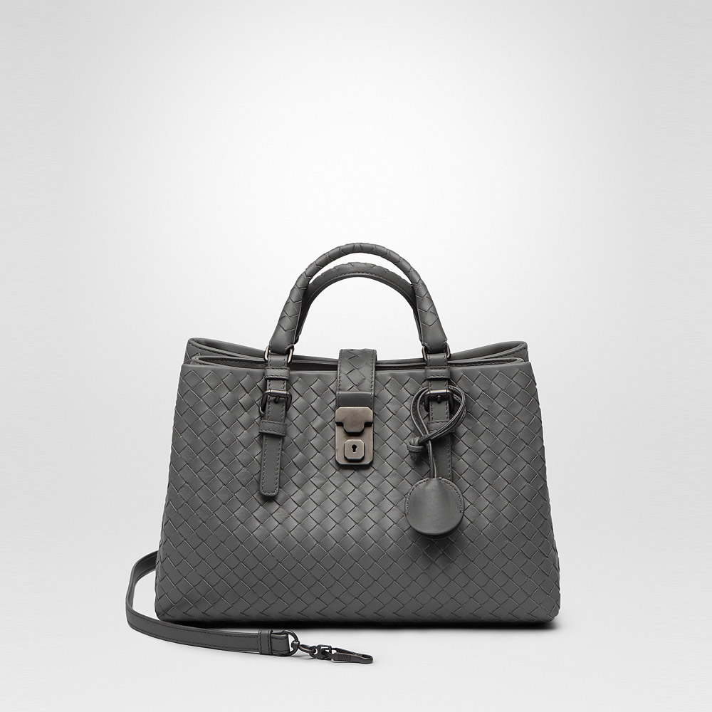 Bottega Veneta small roma bag in new light grey intrecciato calf 45234994XF: Image 1