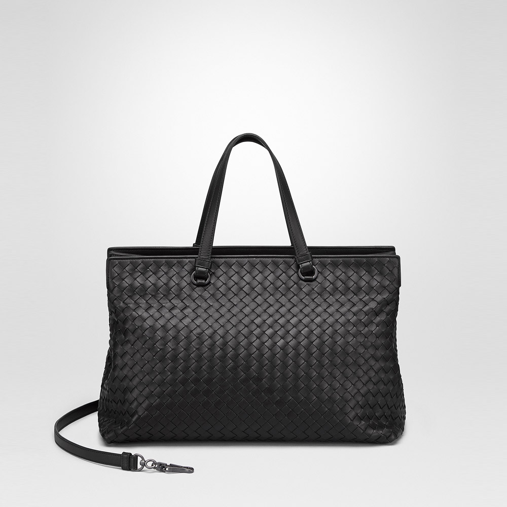 Bottega Veneta large top handle bag in nero intrecciato nappa 45284314ON: Image 1