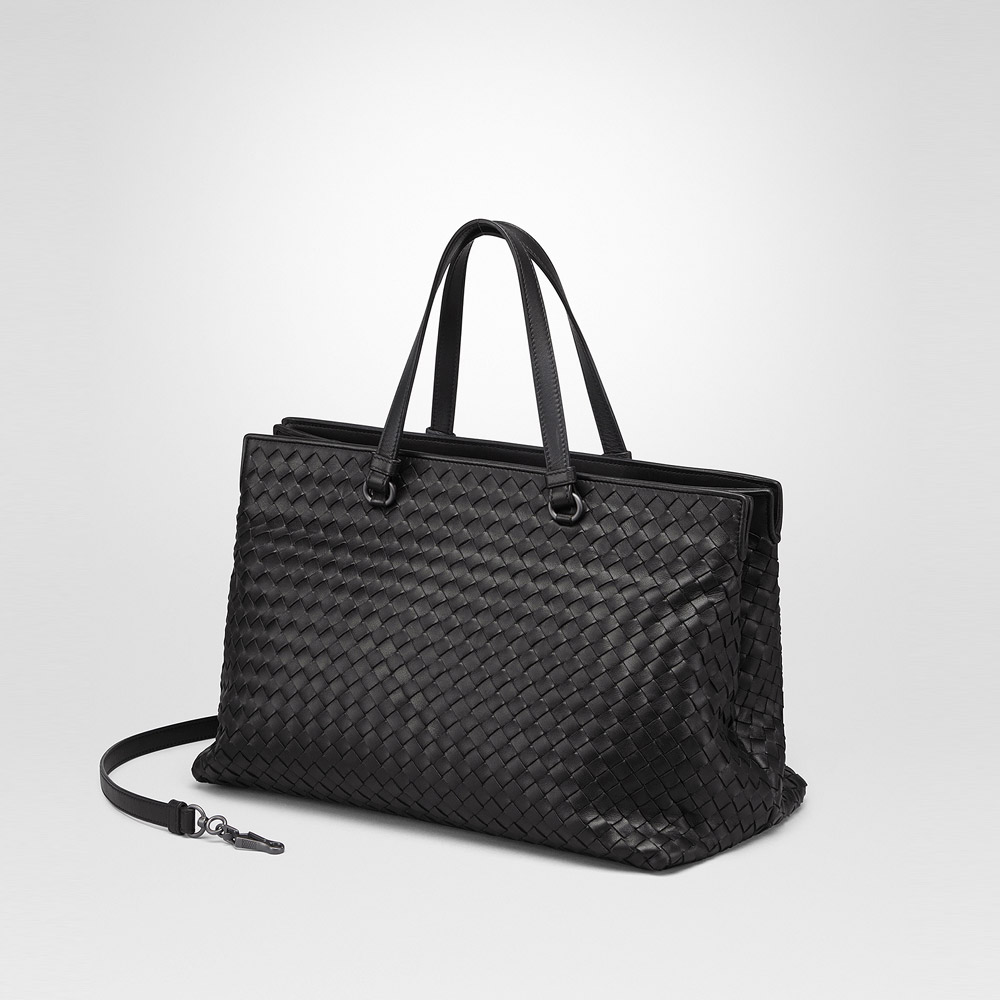 Bottega Veneta large top handle bag in nero intrecciato nappa 45284314ON: Image 2