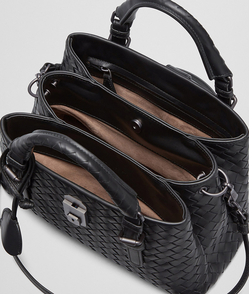 Bottega Veneta mini roma bag in nero intrecciato calf leather 45327650NP: Image 3