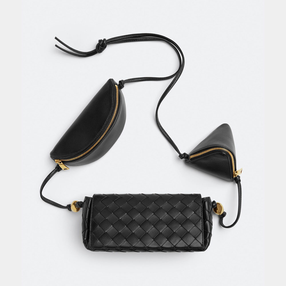 Bottega Veneta Pouch On Strap Black 717429 VCP3 C8425: Image 1