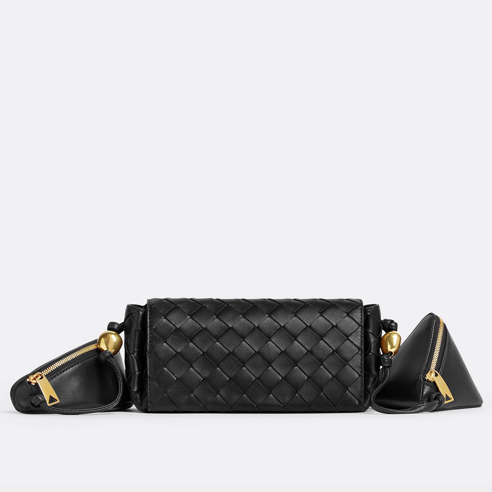 Bottega Veneta Pouch On Strap Black 717429 VCP3 C8425: Image 2