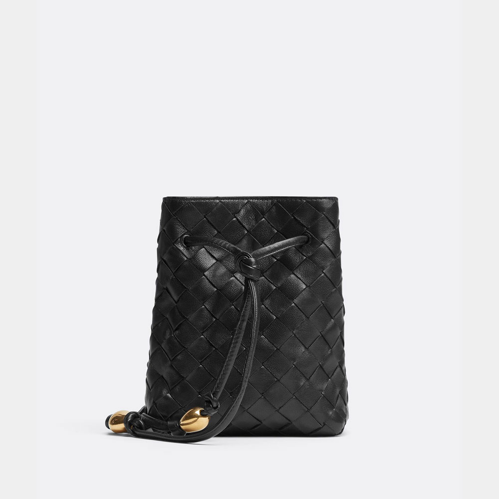 Bottega Veneta Small Intrecciato Bucket Bag Black 717432 VCPP 38425: Image 2