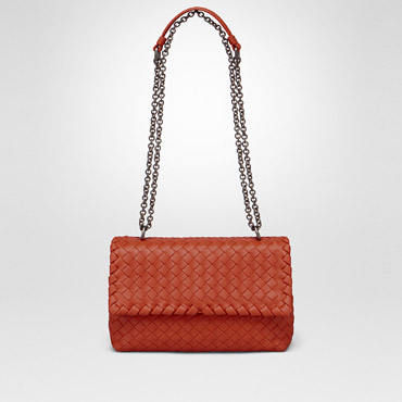 Bottega Veneta baby olimpia bag in geranium intrecciato nappa 45325014BB