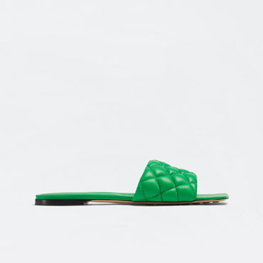 Bottega Veneta Padded Flat Sandal in Parakeet 627710 VBRR 03708