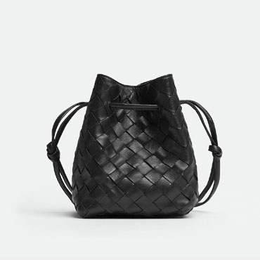 Bottega Veneta Small Intrecciato Bucket Bag Black 717432 VCPP 38425