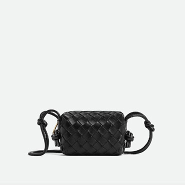 Bottega Veneta Candy Loop Camera Bag in Black 730832 V1G1 18425