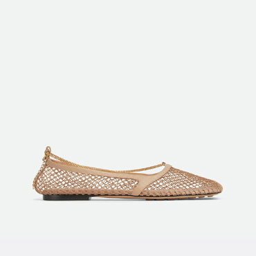 Bottega Veneta Stretch Ballerina Flat in Beige 740001 VBPS 19713