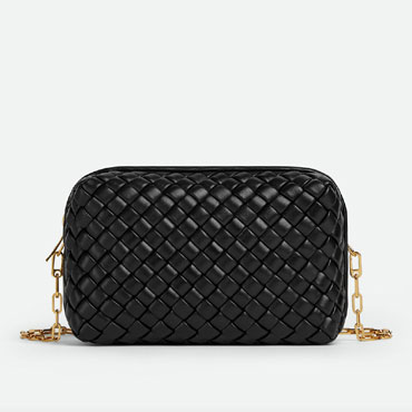 Bottega Veneta Padded Loop Camera Bag in Black 743538 V01D 38425