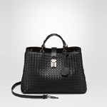 Bottega Veneta milano 17 bag in nero intrecciato nappa 45324938XX