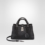 Bottega Veneta mini roma bag in nero intrecciato calf leather 45327650NP