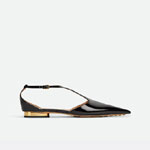 Bottega Veneta Rocket T-Bar Ballerina Flat in Black 740412 V2VK 01000