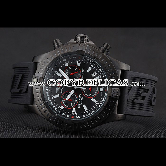 Breitling Avenger Seawolf Ion Plated Steinless Steel Case Black Dial Rubber Bracelet BL5627: Image 3