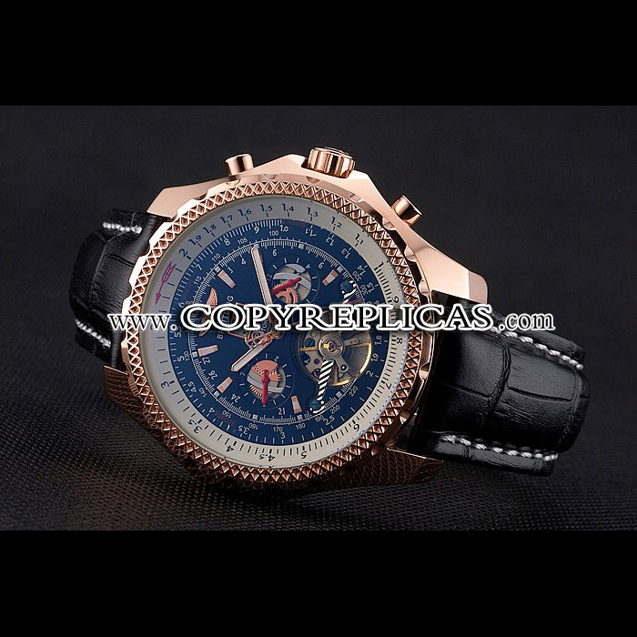 Breitling For Bentley Mulliner Tourbillon Black Dial Rose Gold Case Black Leather Strap BL5643: Image 2