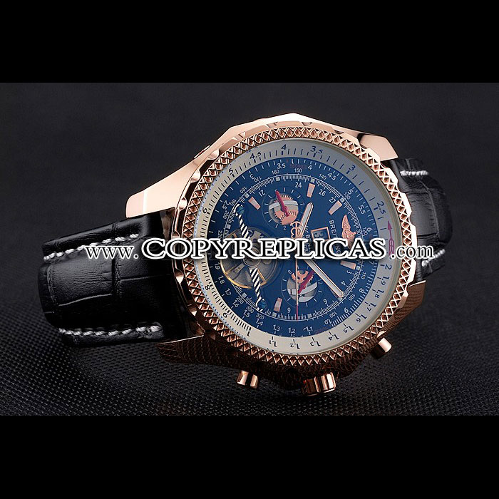 Breitling For Bentley Mulliner Tourbillon Black Dial Rose Gold Case Black Leather Strap BL5643: Image 3