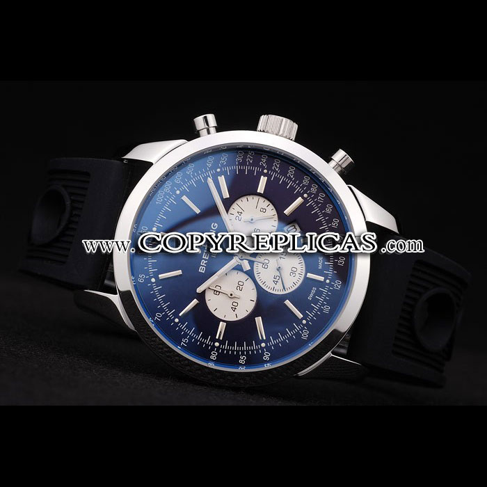 Breitling Transocean Black Dial Black Rubber Strap Polished Stainless Steel Bezel BL5651: Image 3