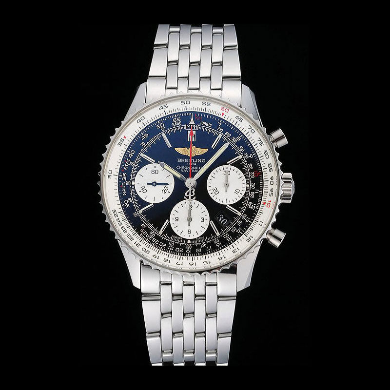 Swiss Breitling Navitimer Black Dial Stainless Steel Bracelet BL5666: Image 1