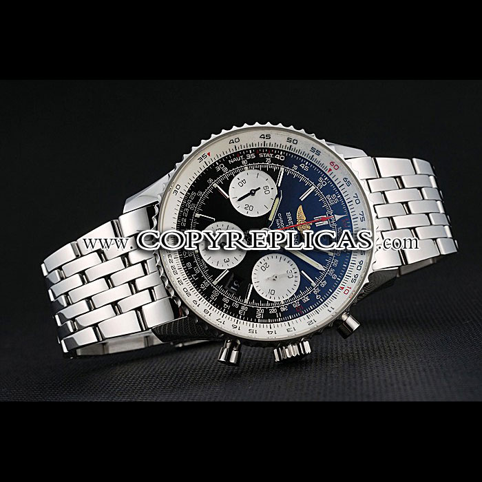 Swiss Breitling Navitimer Black Dial Stainless Steel Bracelet BL5666: Image 2