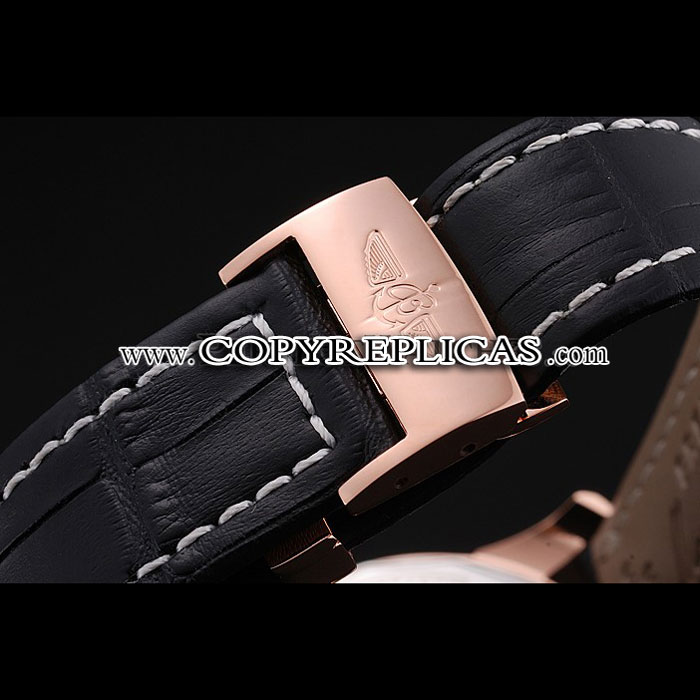 Breitling Transocean Black Dial Black Leather Strap Rose Gold Bezel BL5692: Image 4