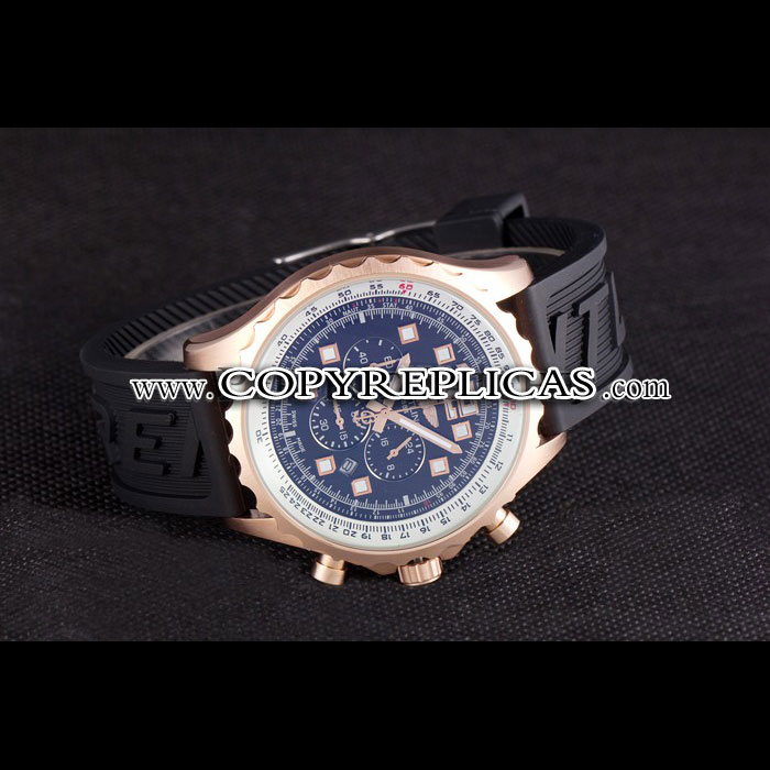 Breitling Navitimer Rosegold Bezel Rubber Strap Black Dial BL5693: Image 2