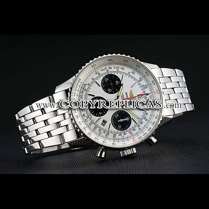 Swiss Breitling Navitimer White Dial Stainless Steel Bracelet BL5714: Image 2