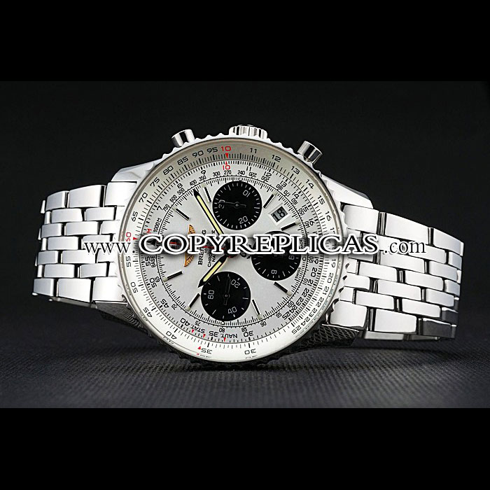 Swiss Breitling Navitimer White Dial Stainless Steel Bracelet BL5714: Image 3