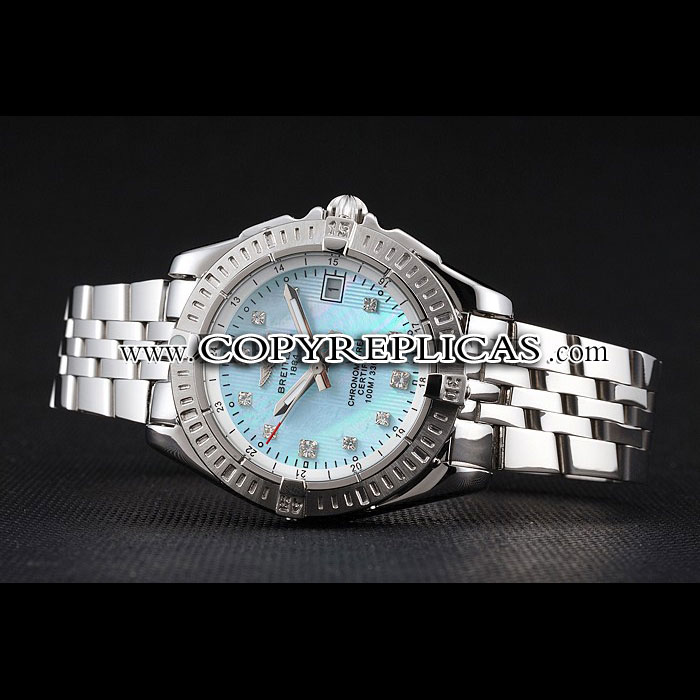 Breitling Colt Lady Light Blue Dial Diamond Hour Marks Stainless Steel Case Bracelet BL5724: Image 2