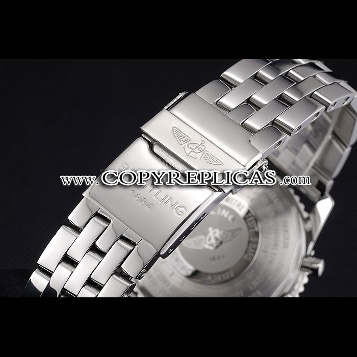 Breitling Certifie Polished Silver Stainless Steel Strap Black Dial Chronograph BL5730: Image 4