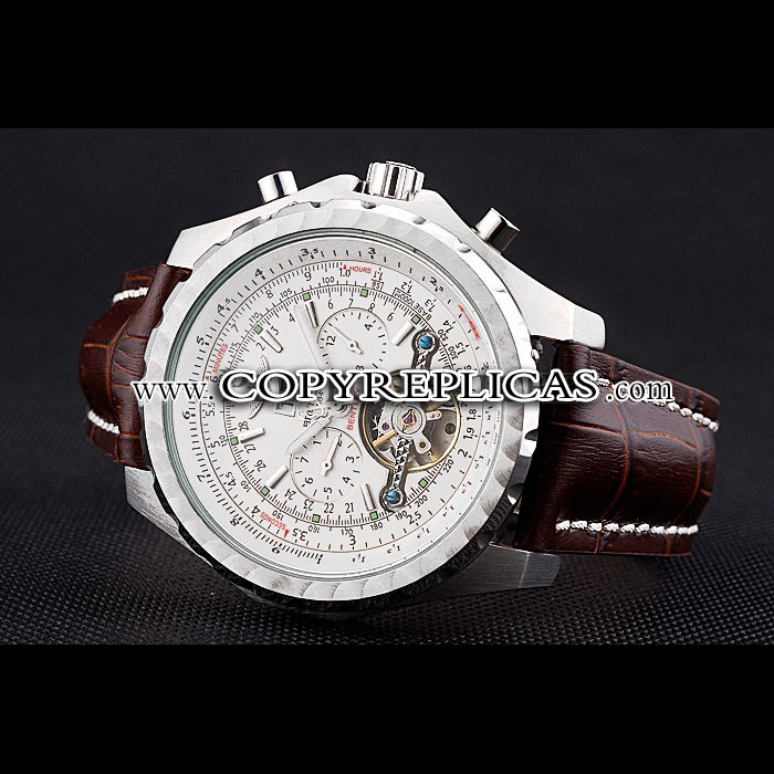 Breitling Bentley Mulliner Tourbillon White Dial Stainless Steel Case Brown Leather Strap BL5762: Image 2