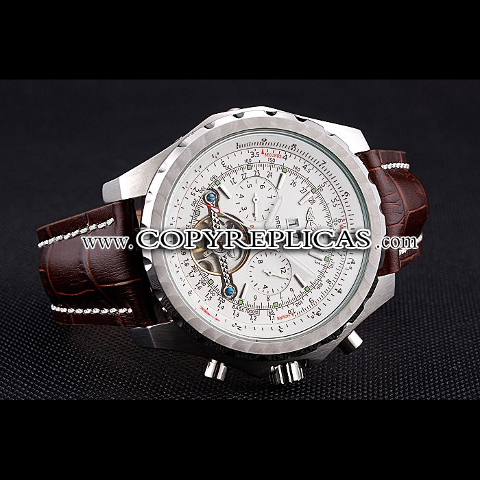 Breitling Bentley Mulliner Tourbillon White Dial Stainless Steel Case Brown Leather Strap BL5762: Image 3