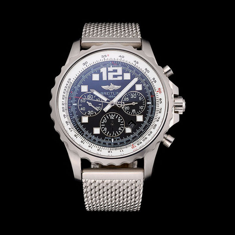 Swiss Breitling Professional Chronospace Black Dial Stainless Steel Case Bracelet BL5763: Image 1