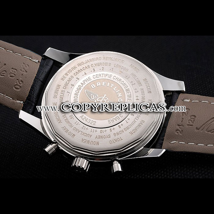 Breitling Certifie Black Leather Strap Black Dial Chronograph BL5767: Image 4