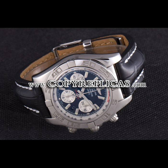 Swiss Breitling Chronomat Black Dial with Black Leather Band BL5768: Image 2