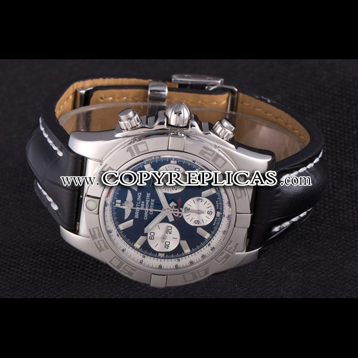 Swiss Breitling Chronomat Black Dial with Black Leather Band BL5768: Image 3