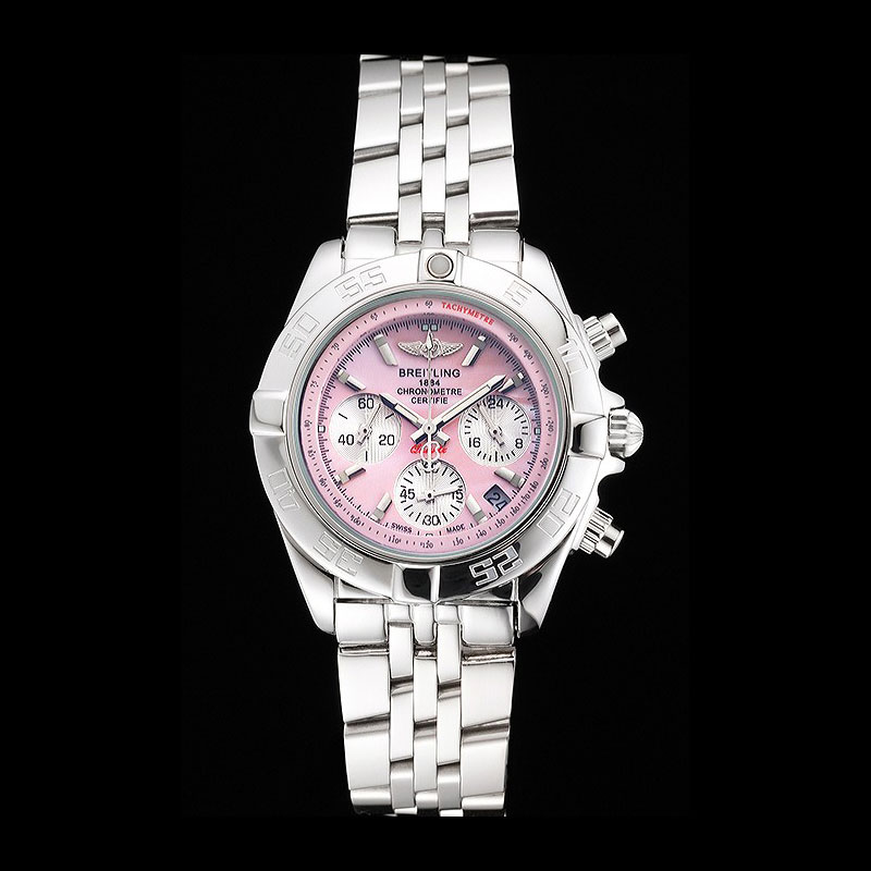 Breitling Chronomat Quartz Pink Dial Stainless Steel Case Bracelet BL5771: Image 1