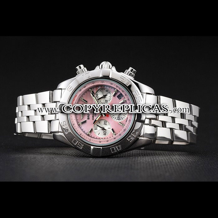 Breitling Chronomat Quartz Pink Dial Stainless Steel Case Bracelet BL5771: Image 2