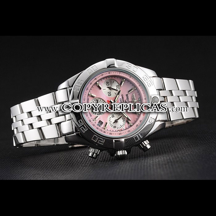 Breitling Chronomat Quartz Pink Dial Stainless Steel Case Bracelet BL5771: Image 3