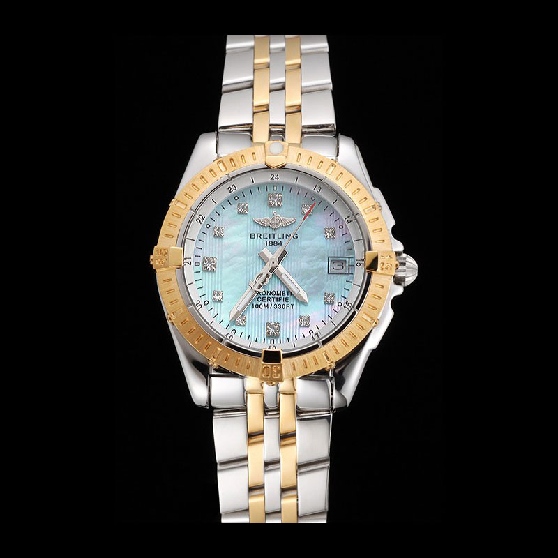 Breitling Colt Lady Blue Dial Diamond Hour Marks Gold Bezel Steel Case Two Tone Bracelet BL5772: Image 1