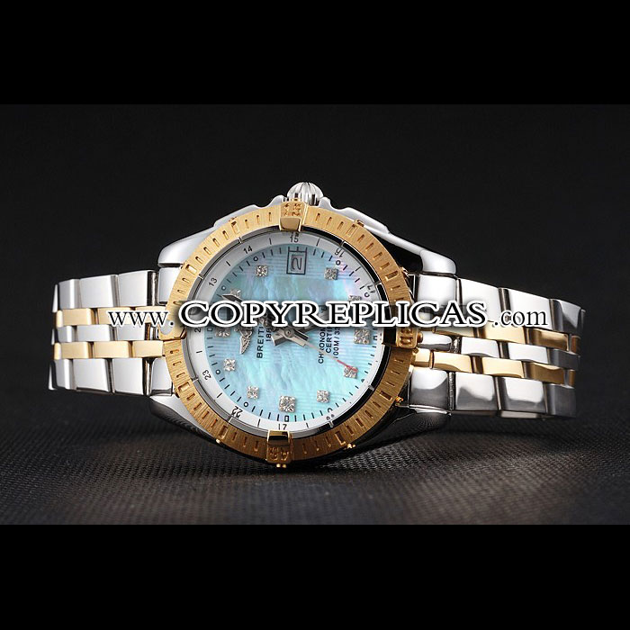 Breitling Colt Lady Blue Dial Diamond Hour Marks Gold Bezel Steel Case Two Tone Bracelet BL5772: Image 2