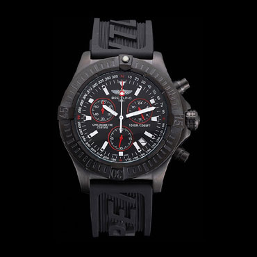 Breitling Avenger Seawolf Ion Plated Steinless Steel Case Black Dial Rubber Bracelet BL5627