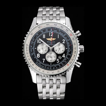 Breitling Navitimer Black Dial White Subdials Stainless Steel Case Bracelet BL5630