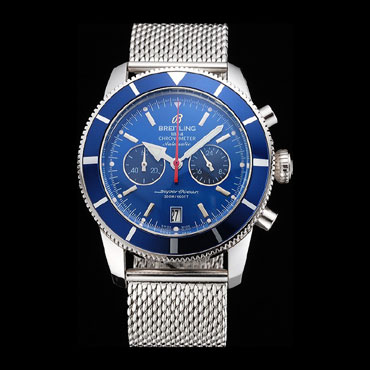 Breitling Superocean Heritage Chronographe 44 Blue Dial Bezel Steel Case Bracelet BL5657