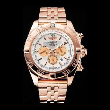 Breitling Chronomat 44 White Dial Rose Gold Bracelet BL5686