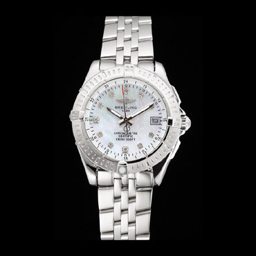 Breitling Colt Lady Pearl Dial Diamond Hour Marks Stainless Steel Case Bracelet BL5699