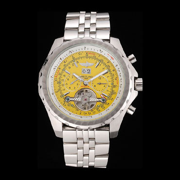 Breitling Bentley Mulliner Tourbillon Yellow Dial Stainless Steel Case Bracelet BL5703